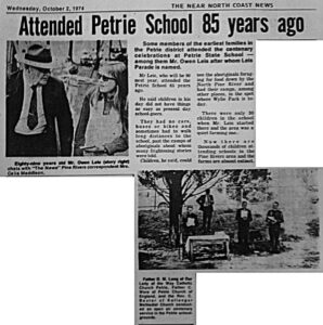 1974_10_02 October Near North Coast News ATTENDED PETRIE SCHOOL 85 YEARS AGO_01