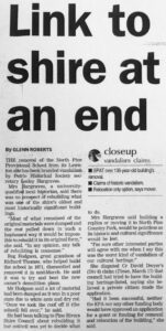 2006 April Northern Times LINK TO SHIRE AT AN END
